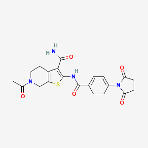 6-Acetyl-2-(4-(2,5-dioxopyrrolidin-1-yl)benzamido)-4,5,6,7-tetrahydrothieno[2,3-c]pyridine-3-carboxamide