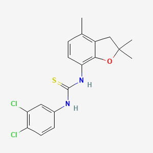N-(3,4-dichlorophenyl)-N'-(2,2,4-trimethyl-2,3-dihydro-1-benzofuran-7-yl)thiourea