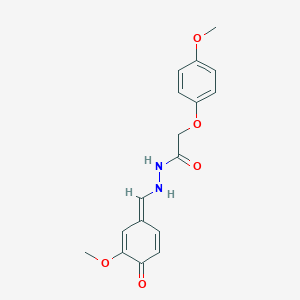 N'-[(E)-(3-methoxy-4-oxocyclohexa-2,5-dien-1-ylidene)methyl]-2-(4-methoxyphenoxy)acetohydrazide