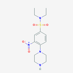 molecular formula C14H22N4O4S B2557838 N,N-diethyl-3-nitro-4-piperazin-1-ylbenzenesulfonamide CAS No. 743440-22-4