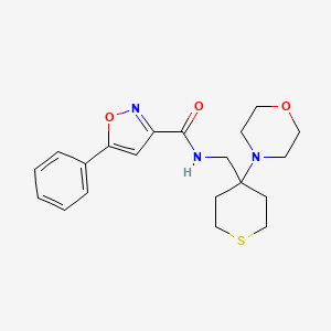 molecular formula C20H25N3O3S B2557842 N-{[4-(morpholin-4-yl)thian-4-yl]methyl}-5-phenyl-1,2-oxazole-3-carboxamide CAS No. 2380171-80-0