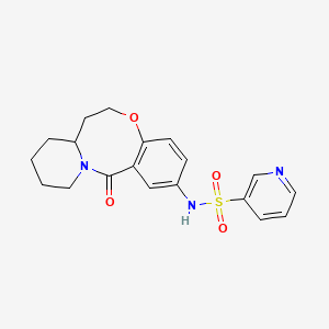 molecular formula C19H21N3O4S B2557843 N-{2-oxo-9-oxa-1-azatricyclo[10.4.0.0^{3,8}]hexadeca-3,5,7-trien-5-yl}pyridine-3-sulfonamide CAS No. 1226427-12-8