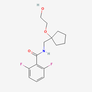 B2557847 2,6-difluoro-N-((1-(2-hydroxyethoxy)cyclopentyl)methyl)benzamide CAS No. 2175979-31-2