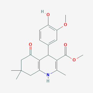 Methyl 4-(4-hydroxy-3-methoxyphenyl)-2,7,7-trimethyl-5-oxo-1,4,5,6,7,8-hexahydroquinoline-3-carboxylate