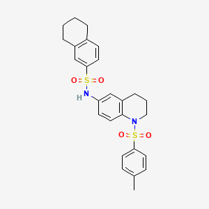 molecular formula C26H28N2O4S2 B2557860 N-[1-(4-methylbenzenesulfonyl)-1,2,3,4-tetrahydroquinolin-6-yl]-5,6,7,8-tetrahydronaphthalene-2-sulfonamide CAS No. 1005300-65-1