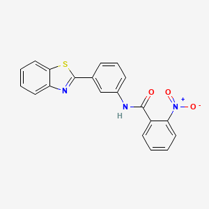 molecular formula C20H13N3O3S B2557887 N-(3-Benzothiazol-2-ylphenyl)-2-nitrobenzamide CAS No. 313370-07-9