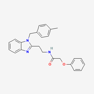 molecular formula C25H25N3O2 B2557891 N-(2-{1-[(4-methylphenyl)methyl]-1H-1,3-benzodiazol-2-yl}ethyl)-2-phenoxyacetamide CAS No. 638141-52-3