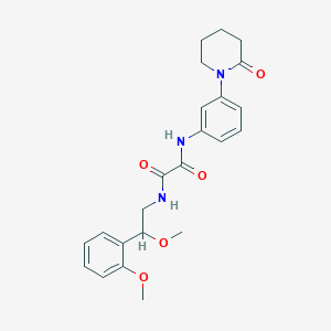 molecular formula C23H27N3O5 B2557918 N'-[2-methoxy-2-(2-methoxyphenyl)ethyl]-N-[3-(2-oxopiperidin-1-yl)phenyl]ethanediamide CAS No. 1795472-30-8