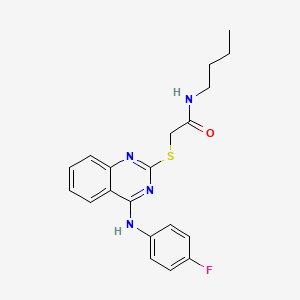 molecular formula C20H21FN4OS B2557924 N-butyl-2-({4-[(4-fluorophenyl)amino]quinazolin-2-yl}sulfanyl)acetamide CAS No. 688355-60-4