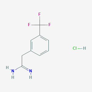 molecular formula C9H10ClF3N2 B2558015 2-[3-(Trifluoromethyl)phenyl]ethanimidamide hydrochloride CAS No. 125903-76-6