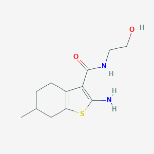 2-amino-N-(2-hydroxyethyl)-6-methyl-4,5,6,7-tetrahydro-1-benzothiophene-3-carboxamide
