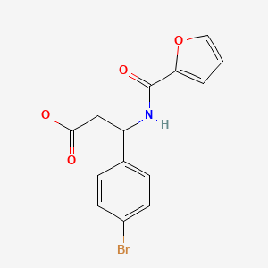 molecular formula C15H14BrNO4 B2558037 Methyl 3-(4-bromophenyl)-3-[(2-furylcarbonyl)amino]propanoate CAS No. 383148-26-3