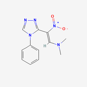 molecular formula C12H13N5O2 B2558041 dimethyl[(Z)-2-nitro-2-(4-phenyl-4H-1,2,4-triazol-3-yl)ethenyl]amine CAS No. 320424-56-4