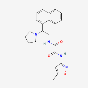 molecular formula C22H24N4O3 B2558044 N1-(5-methylisoxazol-3-yl)-N2-(2-(naphthalen-1-yl)-2-(pyrrolidin-1-yl)ethyl)oxalamide CAS No. 941933-68-2
