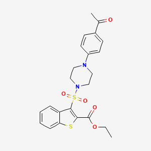 molecular formula C23H24N2O5S2 B2558047 Ethyl 3-{[4-(4-acetylphenyl)piperazin-1-yl]sulfonyl}-1-benzothiophene-2-carboxylate CAS No. 932303-70-3
