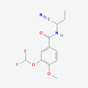 molecular formula C13H14F2N2O3 B2558064 N-(1-cyanopropyl)-3-(difluoromethoxy)-4-methoxybenzamide CAS No. 1311502-77-8