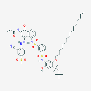 3-[8-[2-Cyano-4-(methylsulfonyl)phenylazo]-5-hydroxy-6-(propionylamino)-1-naphtylaminosulfonyl]-N-[5
