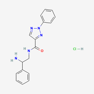 molecular formula C17H18ClN5O B2558102 N-(2-Amino-2-phenylethyl)-2-phenyltriazole-4-carboxamide;hydrochloride CAS No. 1831687-52-5