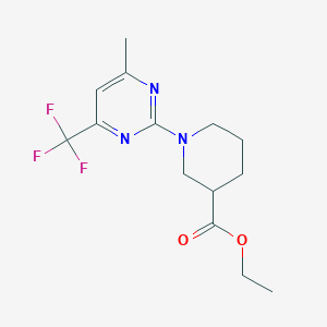 molecular formula C14H18F3N3O2 B2558110 Ethyl 1-(4-methyl-6-(trifluoromethyl)pyrimidin-2-yl)piperidine-3-carboxylate CAS No. 931998-13-9
