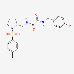 molecular formula C21H24FN3O4S B2558123 N1-(4-fluorobenzyl)-N2-((1-tosylpyrrolidin-2-yl)methyl)oxalamide CAS No. 896272-58-5