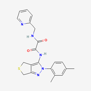 molecular formula C21H21N5O2S B2558197 N1-(2-(2,4-dimethylphenyl)-4,6-dihydro-2H-thieno[3,4-c]pyrazol-3-yl)-N2-(pyridin-2-ylmethyl)oxalamide CAS No. 899993-89-6