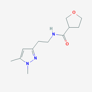 molecular formula C12H19N3O2 B2558205 N-(2-(1,5-dimethyl-1H-pyrazol-3-yl)ethyl)tetrahydrofuran-3-carboxamide CAS No. 2034454-01-6