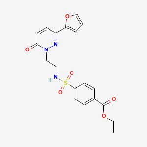 molecular formula C19H19N3O6S B2558226 ethyl 4-({2-[3-(furan-2-yl)-6-oxo-1,6-dihydropyridazin-1-yl]ethyl}sulfamoyl)benzoate CAS No. 946340-59-6