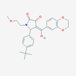 molecular formula C26H29NO6 B255824 5-(4-tert-butylphenyl)-4-(2,3-dihydro-1,4-benzodioxine-6-carbonyl)-3-hydroxy-1-(2-methoxyethyl)-2,5-dihydro-1H-pyrrol-2-one 