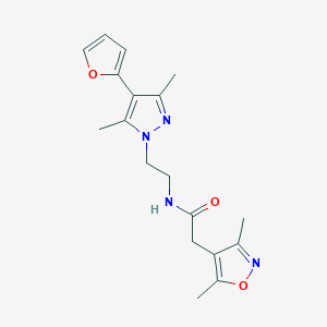 2-(3,5-dimethylisoxazol-4-yl)-N-(2-(4-(furan-2-yl)-3,5-dimethyl-1H-pyrazol-1-yl)ethyl)acetamide