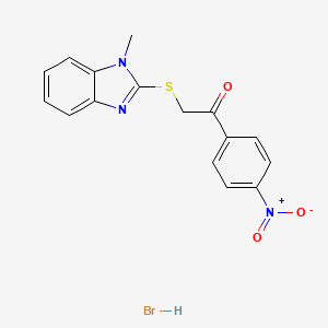 2-((1-methyl-1H-benzo[d]imidazol-2-yl)thio)-1-(4-nitrophenyl)ethanone hydrobromide