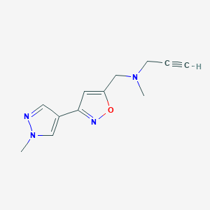 N-Methyl-N-[[3-(1-methylpyrazol-4-yl)-1,2-oxazol-5-yl]methyl]prop-2-yn-1-amine