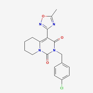 2-(4-chlorobenzyl)-4-(5-methyl-1,2,4-oxadiazol-3-yl)-5,6,7,8-tetrahydro-1H-pyrido[1,2-c]pyrimidine-1,3(2H)-dione