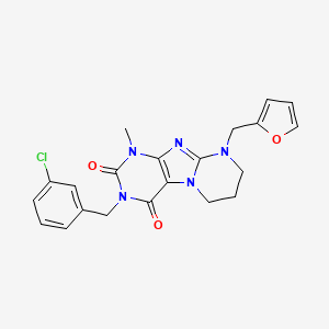 3-(3-chlorobenzyl)-9-(furan-2-ylmethyl)-1-methyl-6,7,8,9-tetrahydropyrimido[2,1-f]purine-2,4(1H,3H)-dione