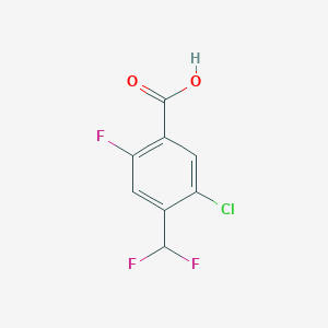 molecular formula C8H4ClF3O2 B2558264 5-Chloro-4-(difluoromethyl)-2-fluorobenzoic acid CAS No. 2248367-31-7