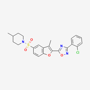 1-({2-[3-(2-Chlorophenyl)-1,2,4-oxadiazol-5-yl]-3-methyl-1-benzofuran-5-yl}sulfonyl)-4-methylpiperidine