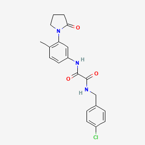 molecular formula C20H20ClN3O3 B2558268 N1-(4-chlorobenzyl)-N2-(4-methyl-3-(2-oxopyrrolidin-1-yl)phenyl)oxalamide CAS No. 942012-40-0