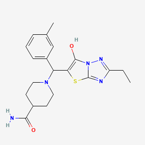 1-((2-Ethyl-6-hydroxythiazolo[3,2-b][1,2,4]triazol-5-yl)(m-tolyl)methyl)piperidine-4-carboxamide
