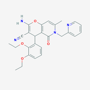 2-amino-4-(2,3-diethoxyphenyl)-7-methyl-5-oxo-6-(pyridin-2-ylmethyl)-5,6-dihydro-4H-pyrano[3,2-c]pyridine-3-carbonitrile