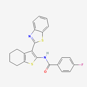 N-[3-(1,3-benzothiazol-2-yl)-4,5,6,7-tetrahydro-1-benzothiophen-2-yl]-4-fluorobenzamide