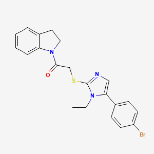 2-((5-(4-bromophenyl)-1-ethyl-1H-imidazol-2-yl)thio)-1-(indolin-1-yl)ethanone