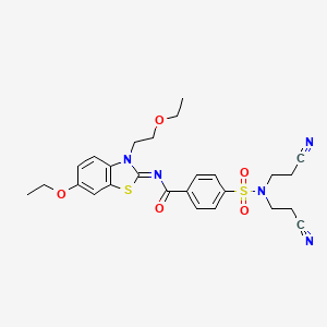 4-[bis(2-cyanoethyl)sulfamoyl]-N-[6-ethoxy-3-(2-ethoxyethyl)-1,3-benzothiazol-2-ylidene]benzamide
