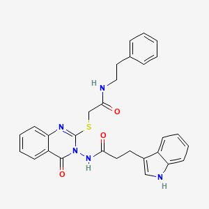 3-(1H-indol-3-yl)-N-(4-oxo-2-((2-oxo-2-(phenethylamino)ethyl)thio)quinazolin-3(4H)-yl)propanamide