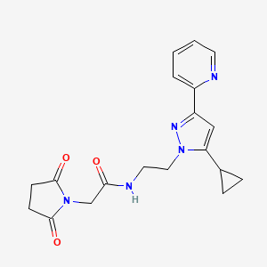 N-(2-(5-cyclopropyl-3-(pyridin-2-yl)-1H-pyrazol-1-yl)ethyl)-2-(2,5-dioxopyrrolidin-1-yl)acetamide