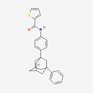 molecular formula C27H27NOS B2558304 N-[4-(3-phenyl-1-adamantyl)phenyl]thiophene-2-carboxamide 