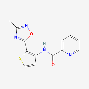 molecular formula C13H10N4O2S B2558305 N-(2-(3-methyl-1,2,4-oxadiazol-5-yl)thiophen-3-yl)picolinamide CAS No. 1797962-21-0