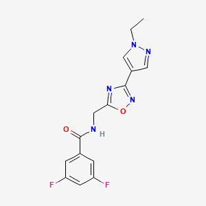 N-((3-(1-ethyl-1H-pyrazol-4-yl)-1,2,4-oxadiazol-5-yl)methyl)-3,5-difluorobenzamide
