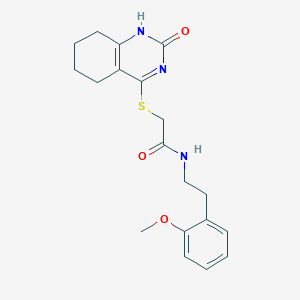 molecular formula C19H23N3O3S B2558311 N-(2-methoxyphenethyl)-2-((2-oxo-1,2,5,6,7,8-hexahydroquinazolin-4-yl)thio)acetamide CAS No. 933203-60-2