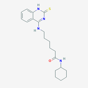 molecular formula C20H28N4OS B2558315 N-cyclohexyl-6-[(2-sulfanylidene-1,2-dihydroquinazolin-4-yl)amino]hexanamide CAS No. 689266-48-6