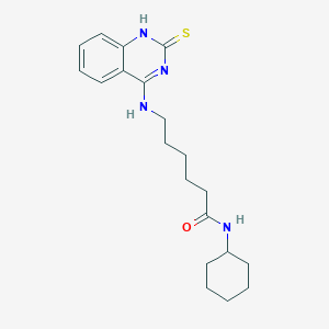 molecular formula C20H28N4OS B2558315 N-cyclohexyl-6-[(2-sulfanylidene-1H-quinazolin-4-yl)amino]hexanamide CAS No. 689266-48-6