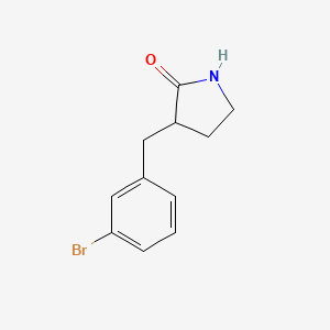 molecular formula C11H12BrNO B2558316 3-[(3-Bromophenyl)methyl]pyrrolidin-2-one CAS No. 1260795-36-5